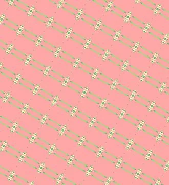 Tessellated decorative backdrop rendered in forest green, spring bud, bright lim Stock Illustration