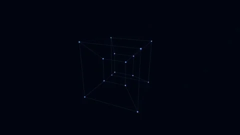 Tesseract 4D Hypercube 4K Stock Footage 338383652