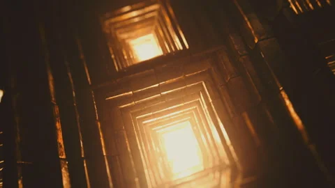 Tesseract, multidimensional portal. Alien structures. Glowing fractal shapes Stock Footage 246006140