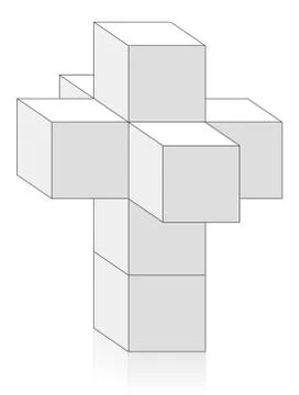 Tesseract Net Corpus Hypercubus 4D Cubes Stock Illustration