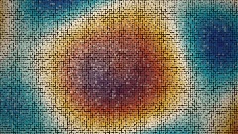 Tesserae mosaic ancient tile pattern loop Stock Footage 347664885