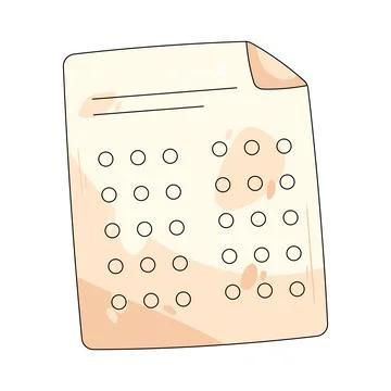 Test answer sheet Illustrazione stock