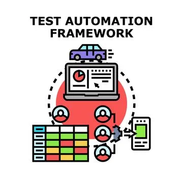 Test automation framework managing software quality development イラスト素材