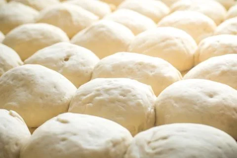 Test balls on the table, Raw dough. Stock Photos