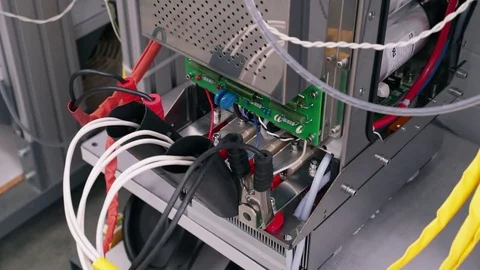 Test benches in the laboratory for the production of microprocessor-based Video stock 105293254