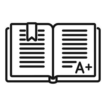 Test book icon outline vector. School exam Stock Illustration