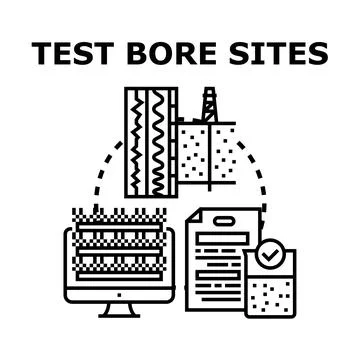 Test bore sites analyzing soil geology and surveying ground 스톡 일러스트