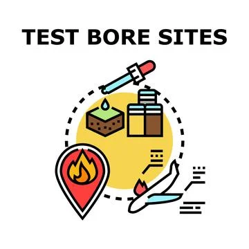 Test bore sites for ground exploration and analysis 스톡 일러스트
