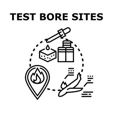 Test bore sites for ground exploration and analysis Ilustração Stock