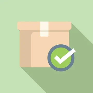 Test box control icon flat vector. Carton law rule Illustrazione stock