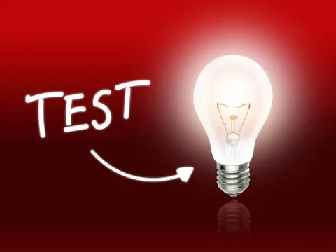 Test bulb lamp energy light red Stock Illustration