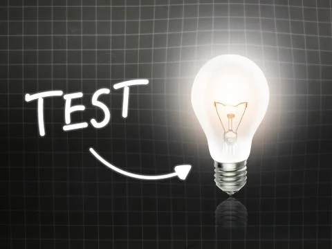 Test bulb lamp energy light blackboard Stock Illustration