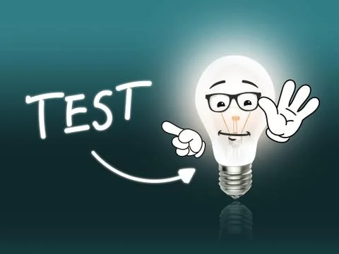 Test bulb lamp energy light turquoise Illustrazione stock