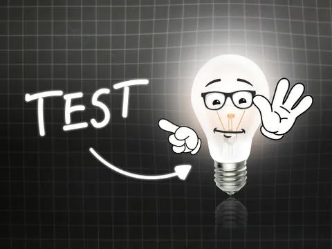 Test bulb lamp energy light blackboard Illustrazione stock