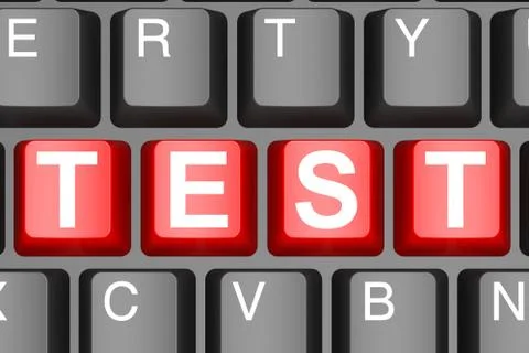Test button on modern computer keyboard Illustrazione stock