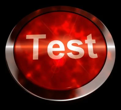 Test Button In Red Showing Quiz 3d Rendering Stock Illustration