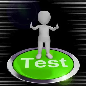 Test Button Showing Quiz And Online Questionnaires Illustrazione stock