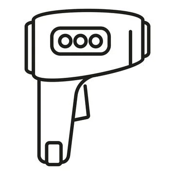 Test care gun device icon outline vector. Check equipment Illustrazione stock