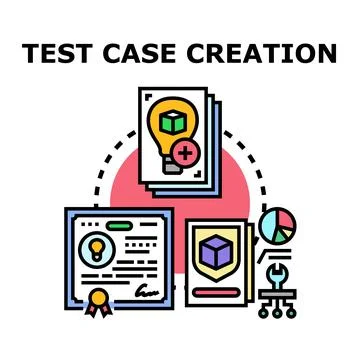 Test case creation concept developing software quality Stockillustratie