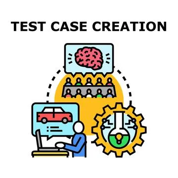 Test case creation developing software quality assurance concept 库存插图