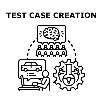 Test case creation developing software quality assurance concept Stock Illustration