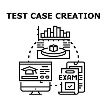Test case creation digital development process concept 库存插图