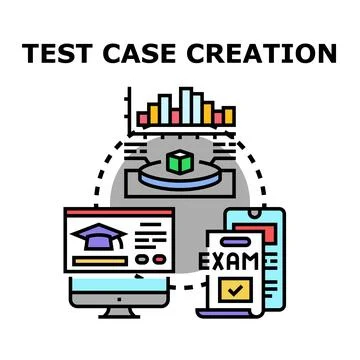 Test case creation digital development process concept Stock-Illustration