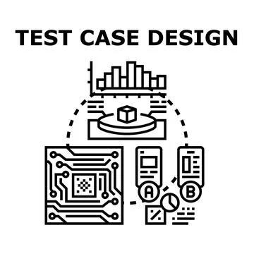 Test case design developing quality assurance processes Stock Illustration