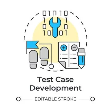 Test case development multi color concept icon Illustrazione stock
