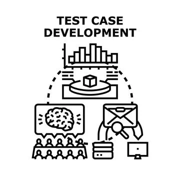 Test case development vector concept illustration Stock Illustration