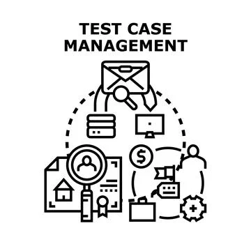 Test case management system development cycle concept Stock Illustration
