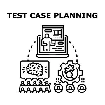 Test case planning and software development strategy Stock Illustration