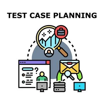 Test case planning for software quality management Illustrazione stock