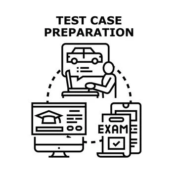 Test case preparation process for digital learning and exam 库存插图