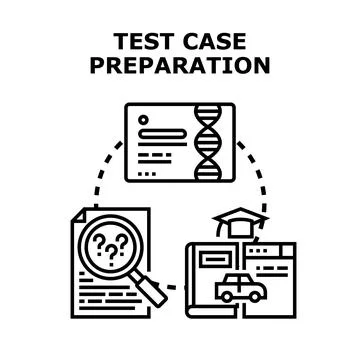 Test case preparation process for quality assurance analysis Stock-Illustration