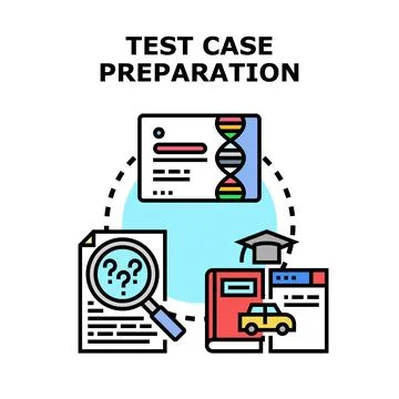 Test case preparation process for quality assurance analysis Stockillustratie