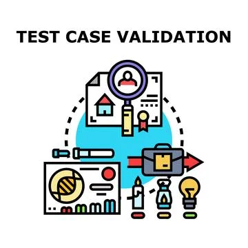 Test case validation process concept and research イラスト素材