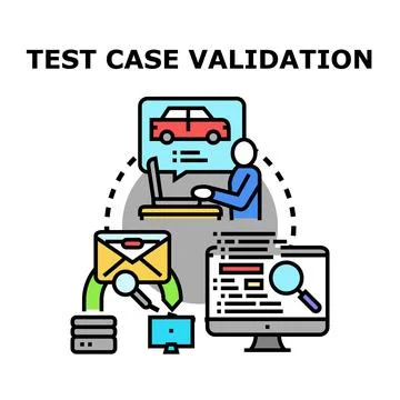Test case validation process for software development Illustrazione stock