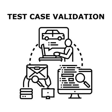 Test case validation process for software development Stock Illustration