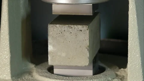 Test of cement compressive strength according to standards, properties of eng Stock Footage 142733205