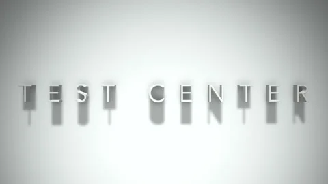 Test center 3D title animation with shadows on a white background Stock Footage 297514567