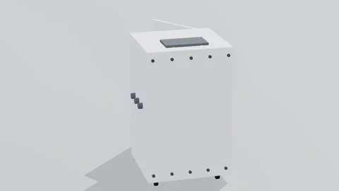 Test chamber battery 3d loop white background 3D animation seamless loop Stock Footage 341848733
