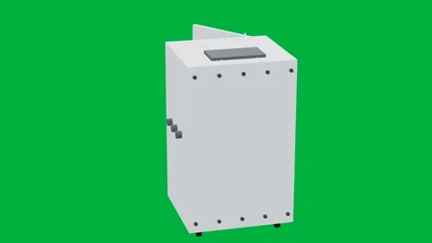 Test chamber battery 3d loop green screen Stock Footage 343073597