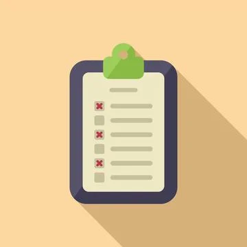 Test clipboard icon flat . Final book 스톡 일러스트