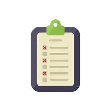 Test clipboard icon flat vector. Final book Stock Illustration