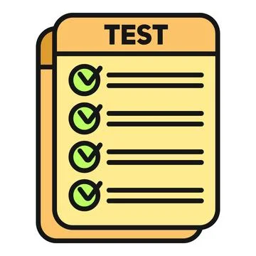 Test complete icon representing exam and survey results Stockillustratie