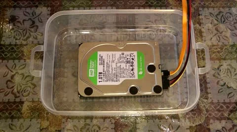 Test of computer HDD in the water environment for cooling Stock-Footage 11700757