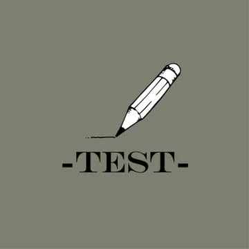 Test concept, text and pencil Illustrazione stock