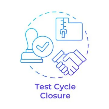 Test cycle closure blue gradient concept icon Stock-Illustration