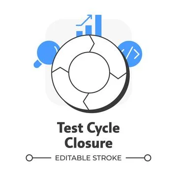 Test cycle closure flat outline concept icon Stockillustratie